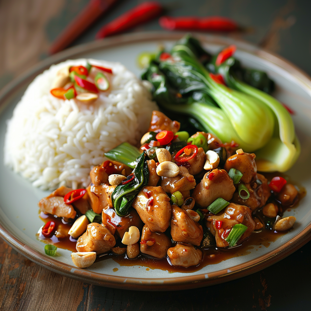 Chinese Kung Pao Chicken with Peanuts