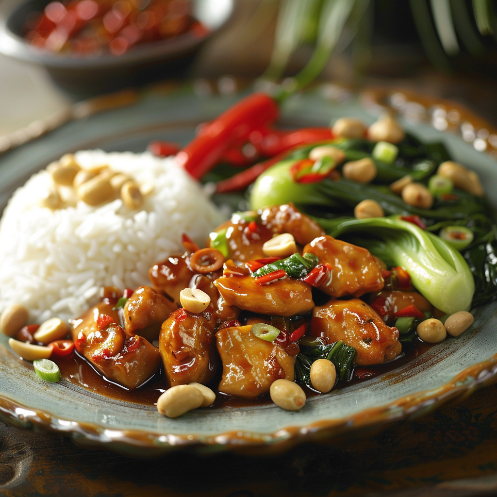 Chinese Kung Pao Chicken with Peanuts