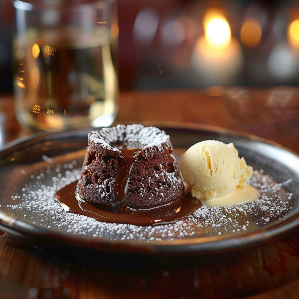 Chocolate Lava Cake with Vanilla Ice Cream