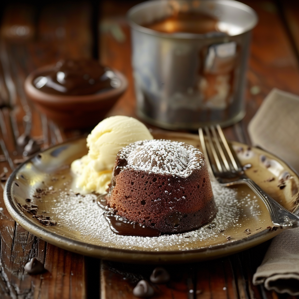 Chocolate Lava Cake with Vanilla Ice Cream