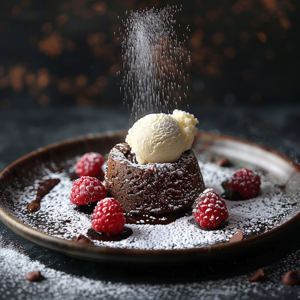 Chocolate Lava Cake with Vanilla Ice Cream