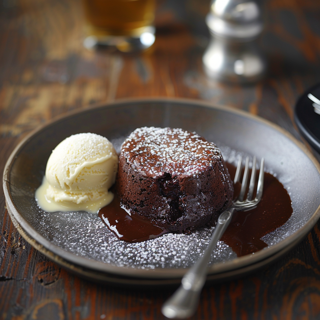 Chocolate Lava Cake with Vanilla Ice Cream