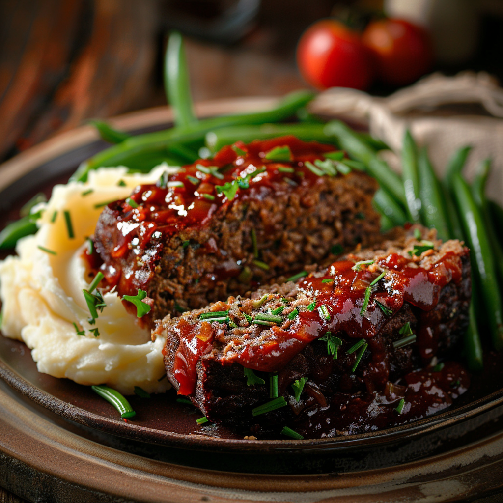 Classic Beef Meatloaf with Mashed Potatoes