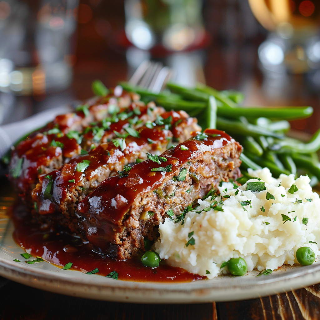 Classic Beef Meatloaf with Mashed Potatoes