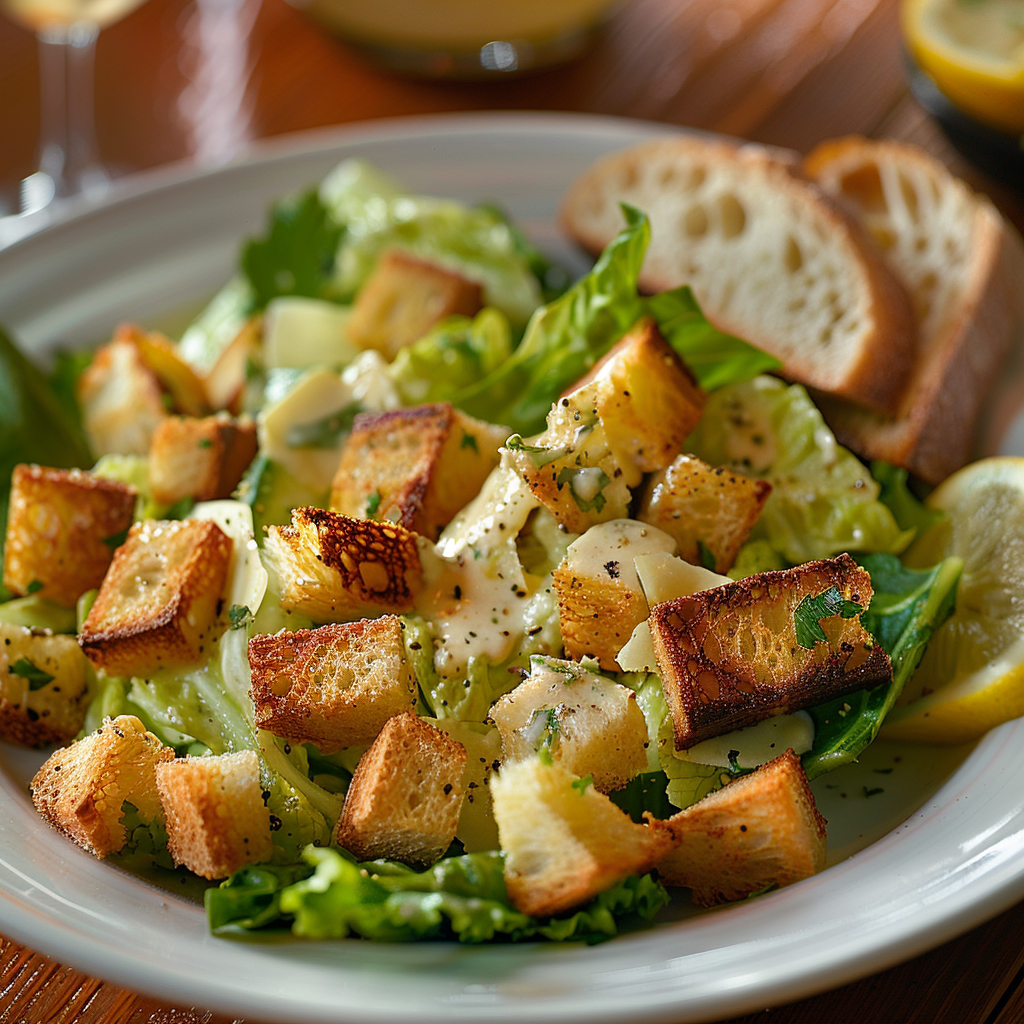Classic Caesar Salad with Homemade Croutons