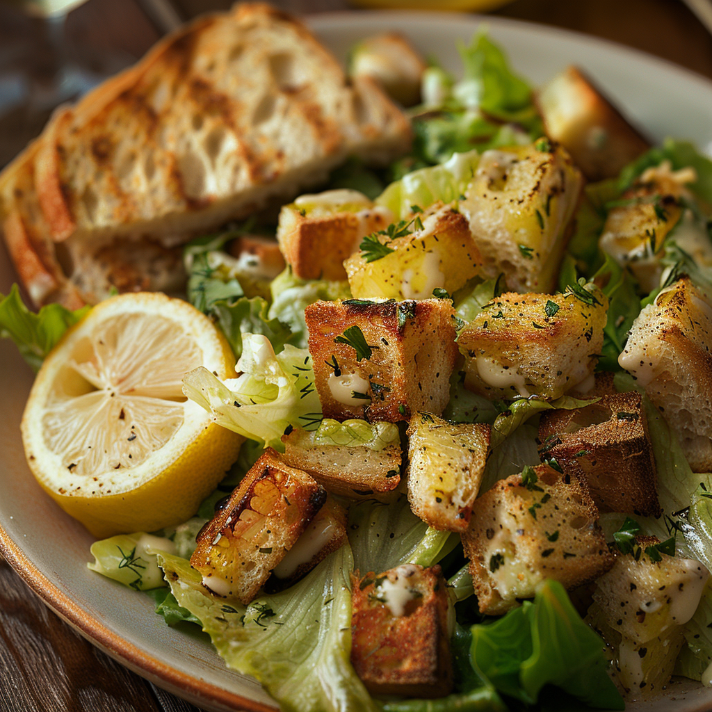 Classic Caesar Salad with Homemade Croutons
