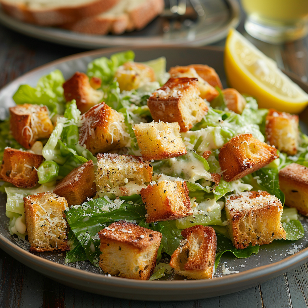 Classic Caesar Salad with Homemade Croutons