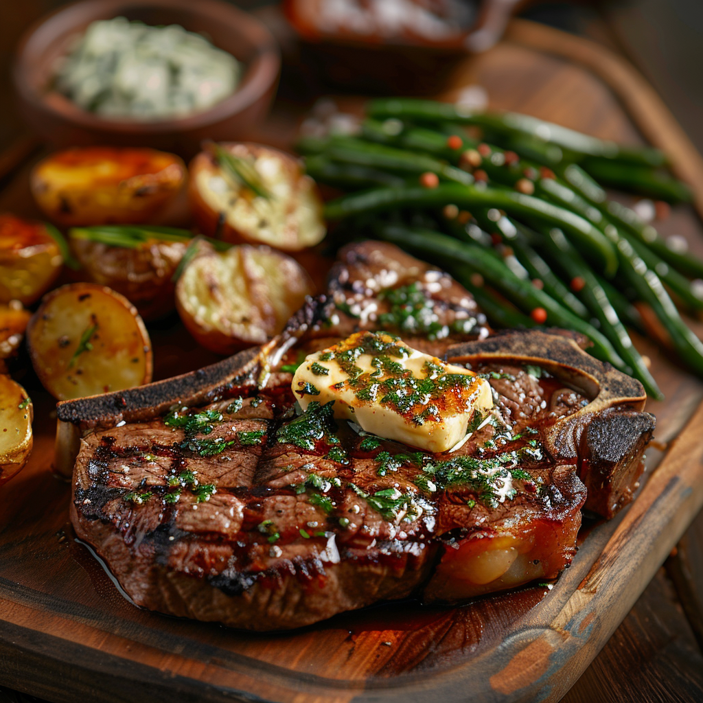 Classic T Bone Steak with Herb Butter