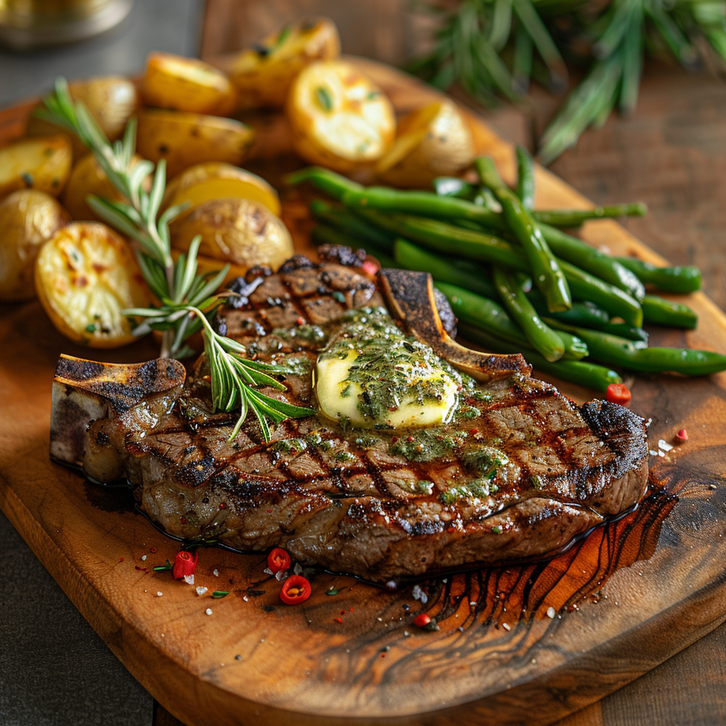 Classic T Bone Steak with Herb Butter