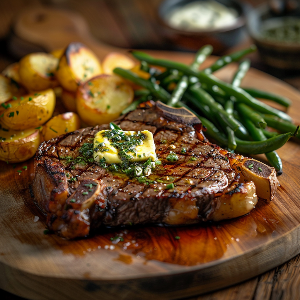 Classic T Bone Steak with Herb Butter