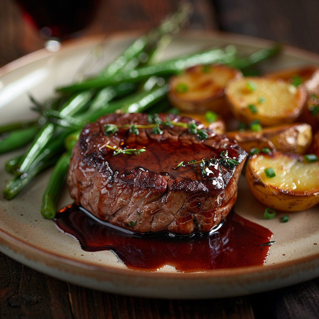 Filet Mignon with Red Wine Reduction