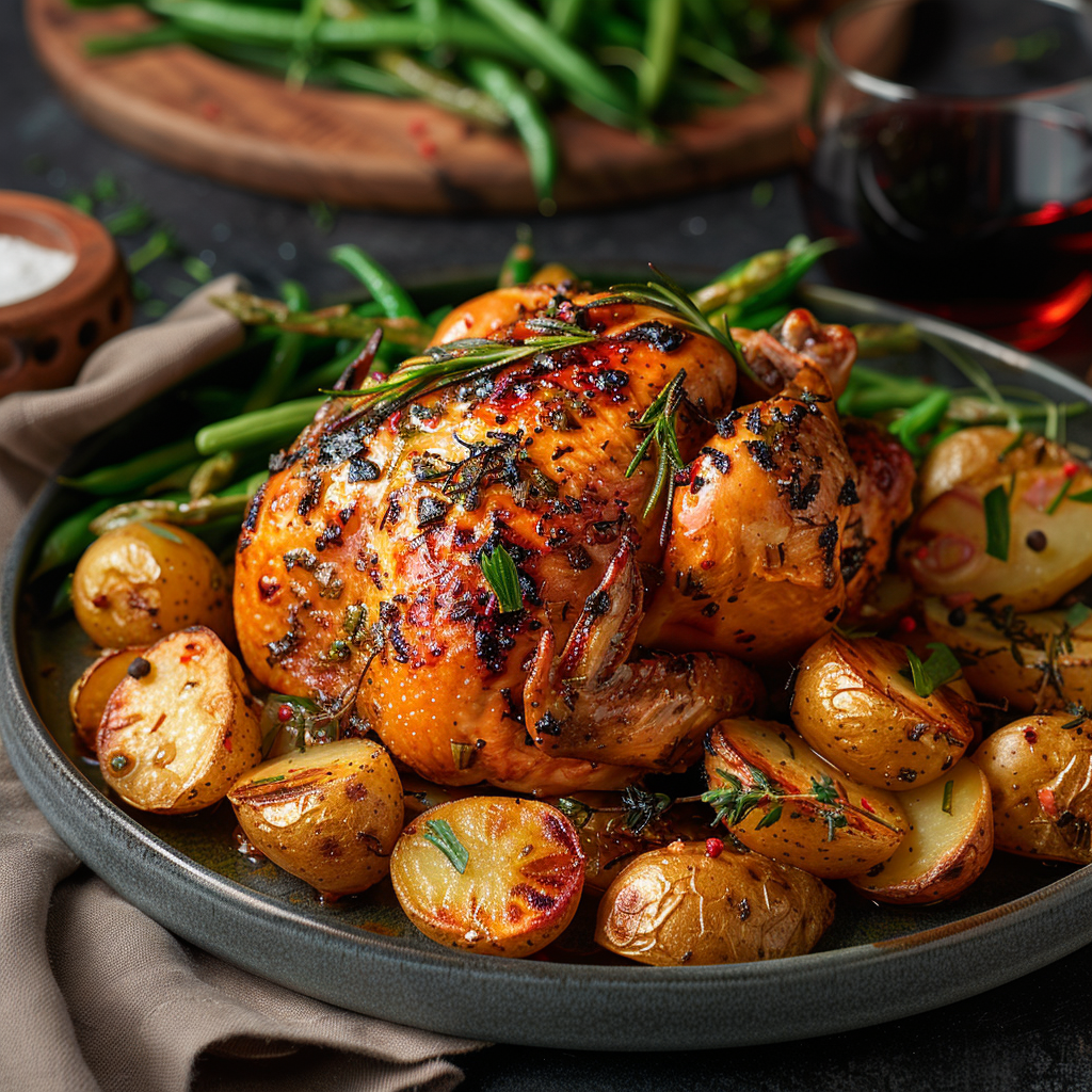 Garlic Butter Roast Chicken with Herbs