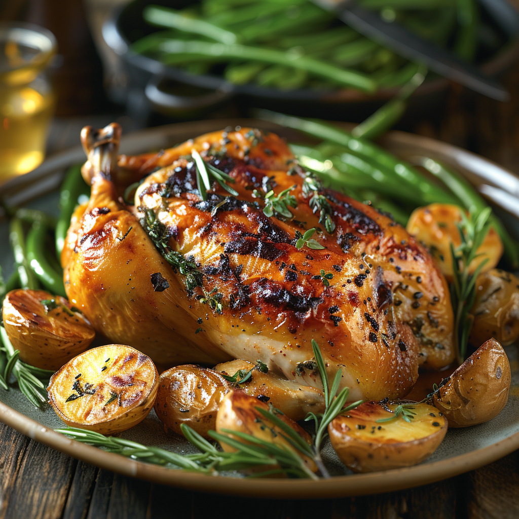 Garlic Butter Roast Chicken with Herbs
