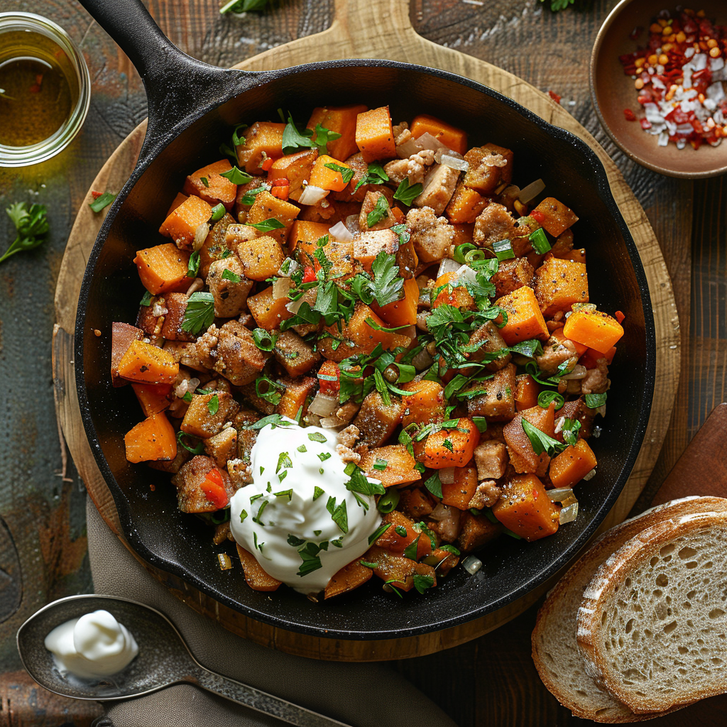 Gerd Friendly Sweet Potato Hash with Turkey