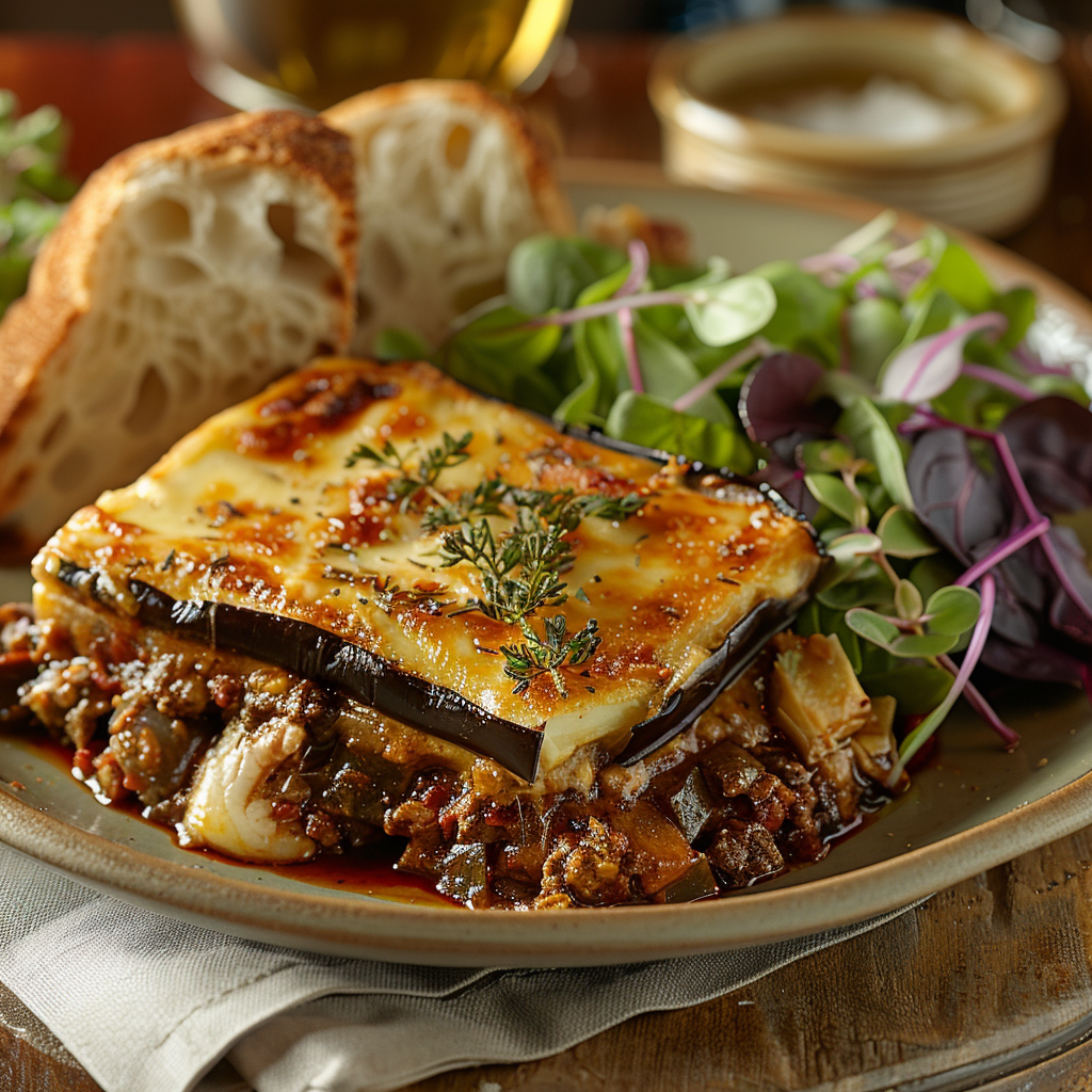 Greek Moussaka with Eggplant and Beef