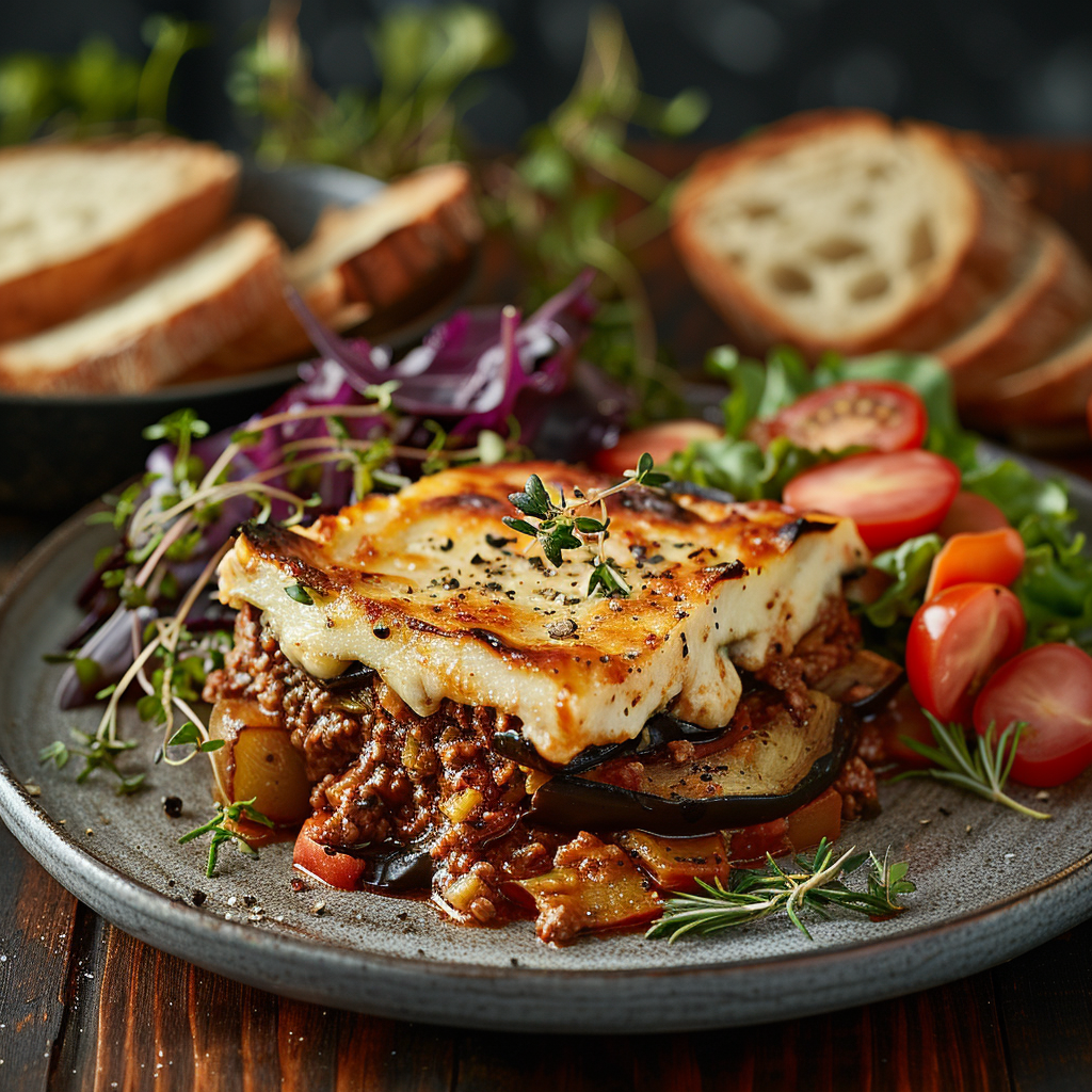 Greek Moussaka with Eggplant and Beef