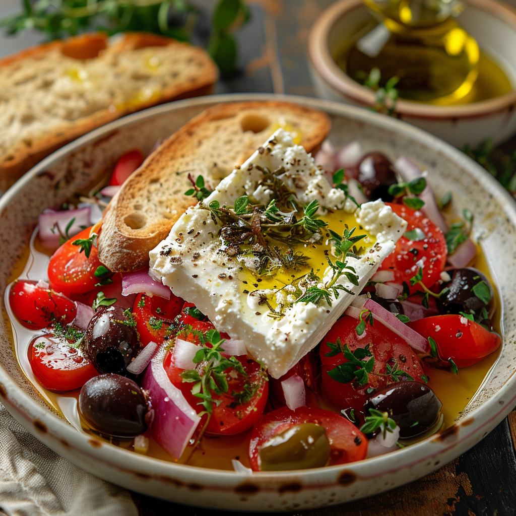 Greek Salad with Feta and Olives