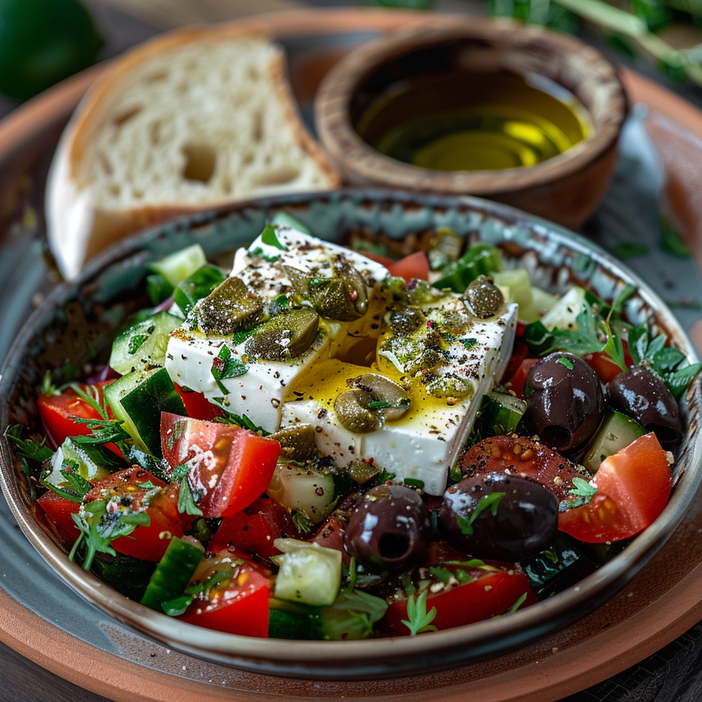 Greek Salad with Feta and Olives