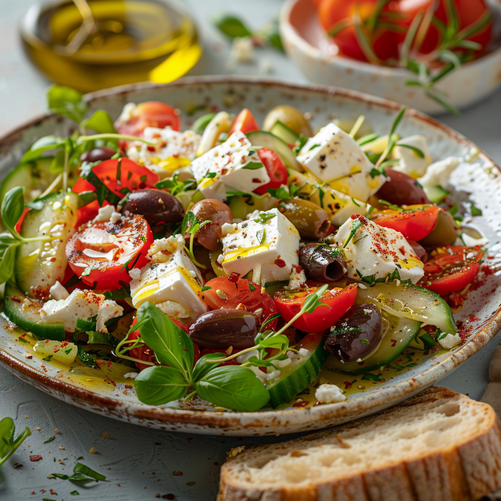 Greek Salad with Feta and Olives