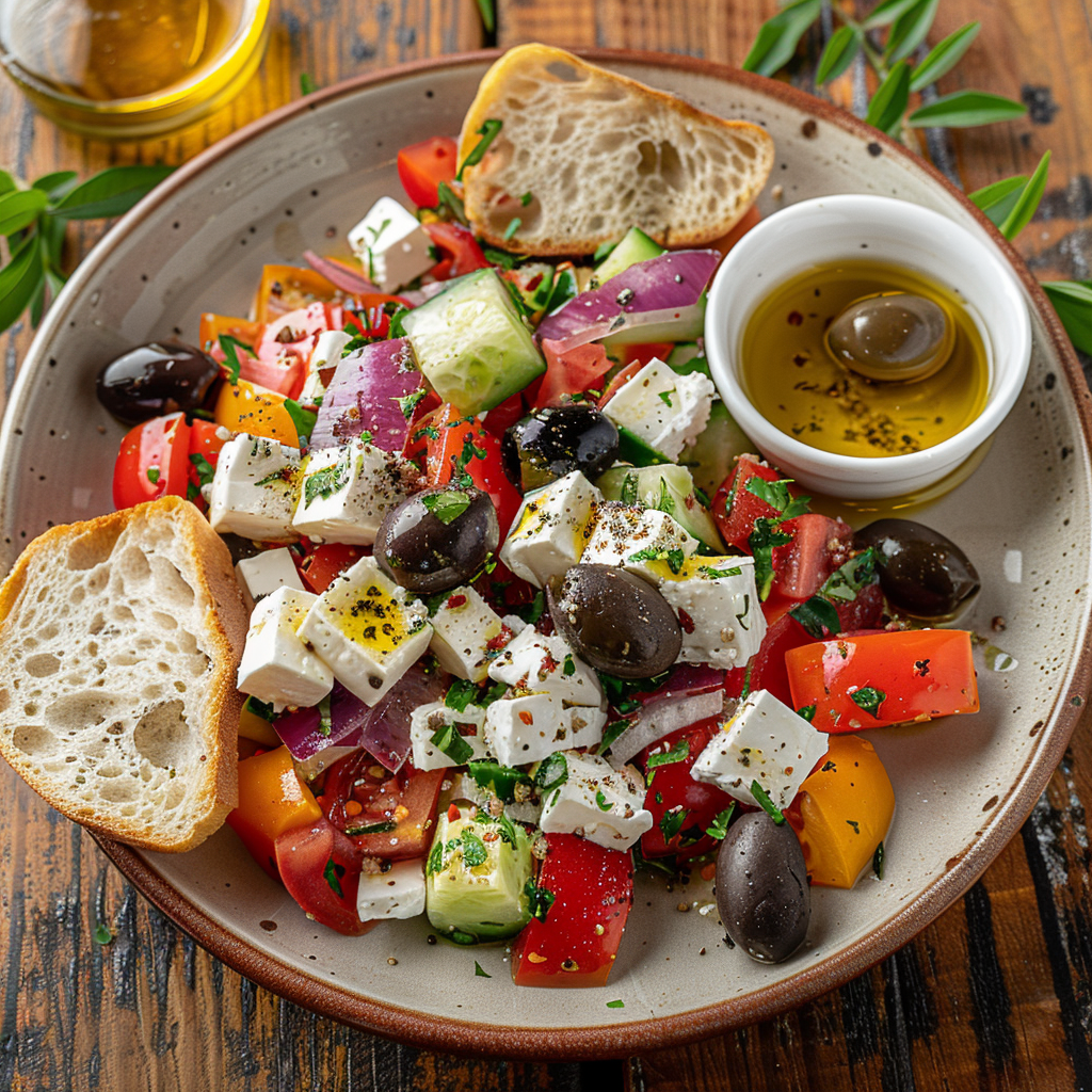 Greek Salad with Feta and Olives