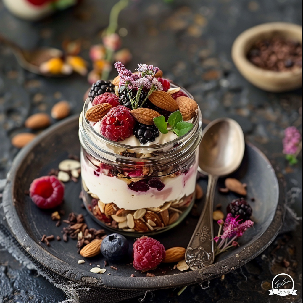Greek Yogurt Parfait with Berries and Almonds
