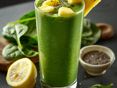 Green Detox Smoothie with Spinach and Pineapple: Refreshing & Healthy Recipe