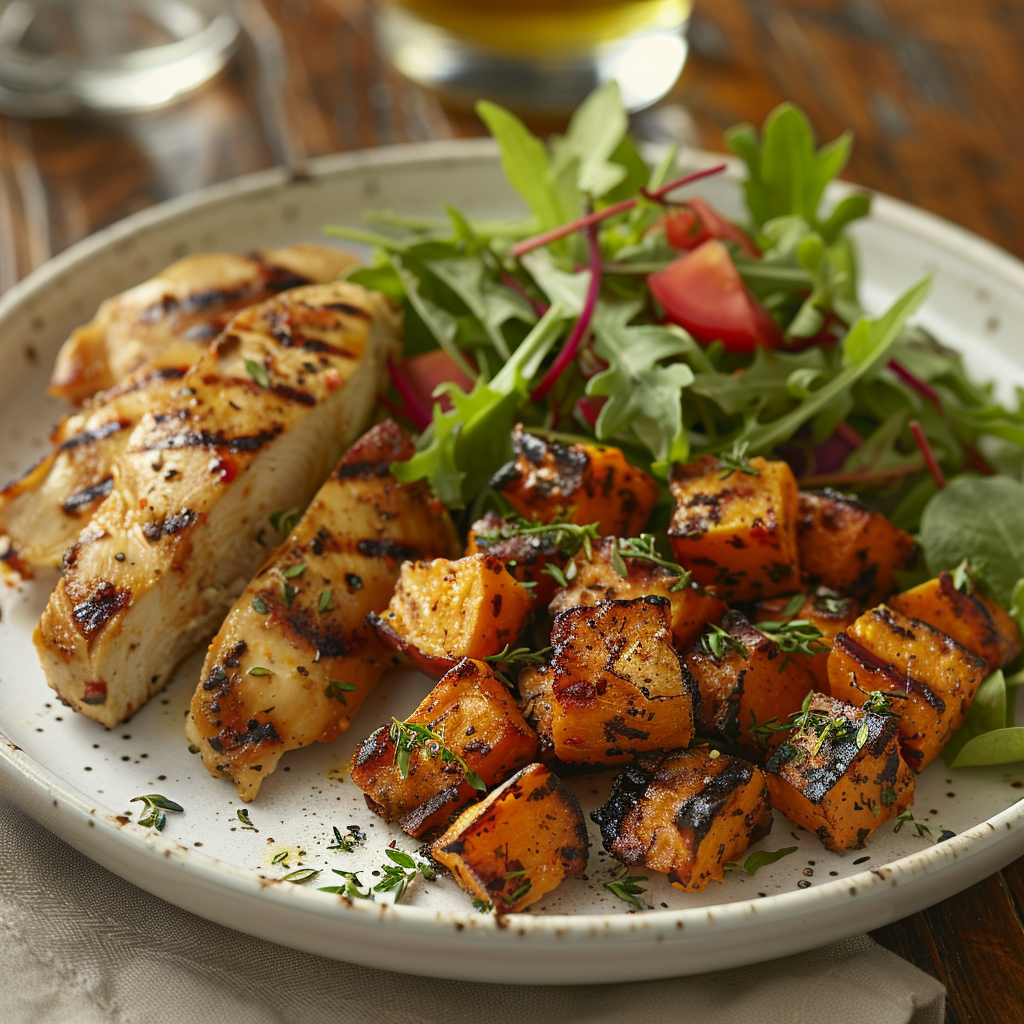 Grilled Chicken and Sweet Potato Salad