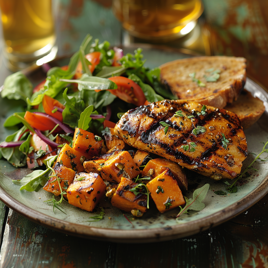 Grilled Chicken and Sweet Potato Salad