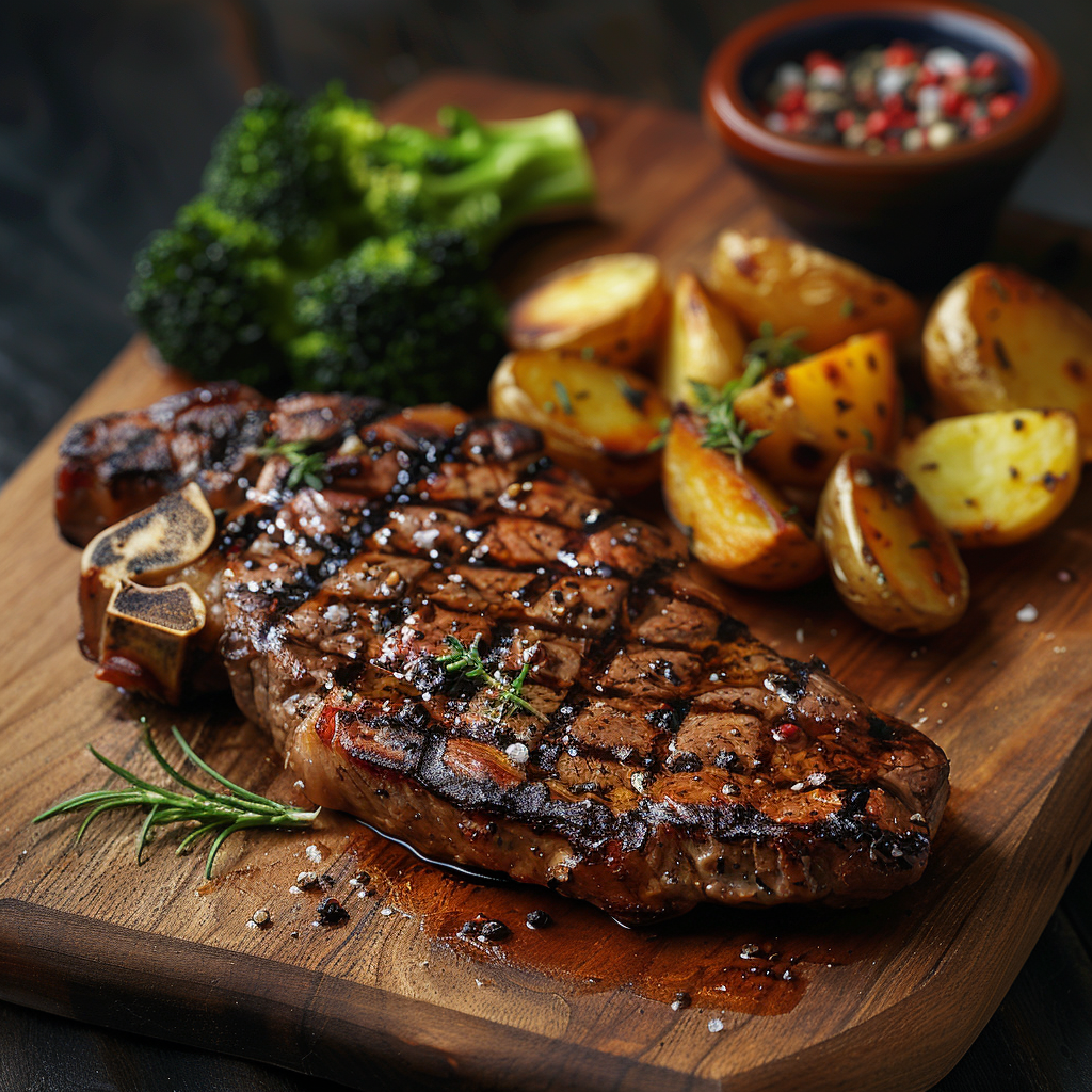 Grilled Porterhouse Steak with Herb Marinade