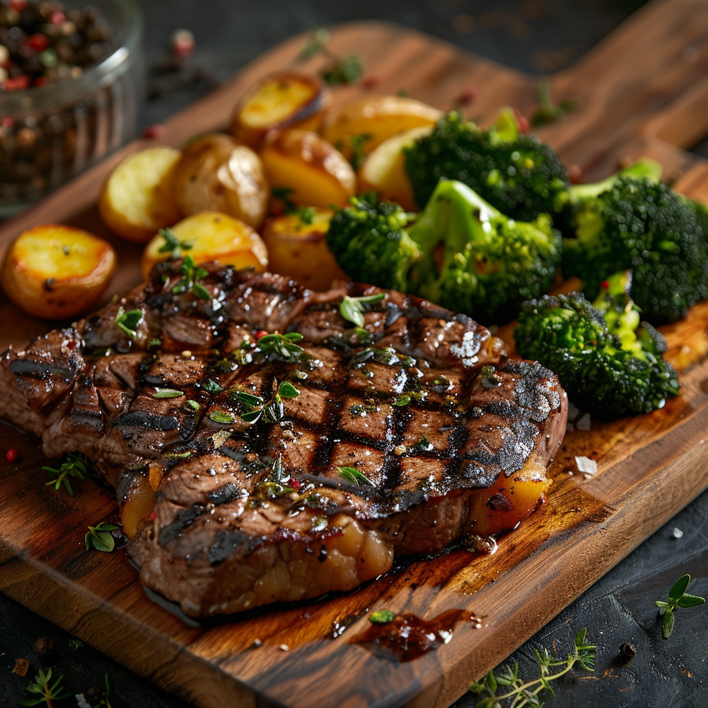 Grilled Porterhouse Steak with Herb Marinade