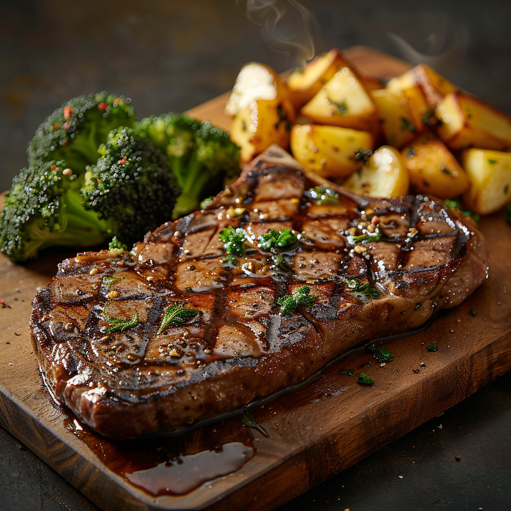 Grilled Porterhouse Steak with Herb Marinade