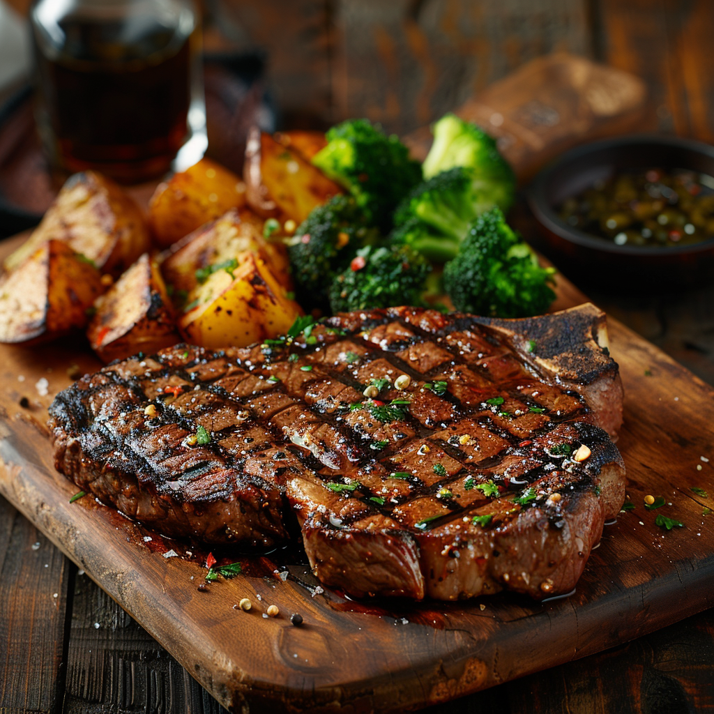Grilled Porterhouse Steak with Herb Marinade