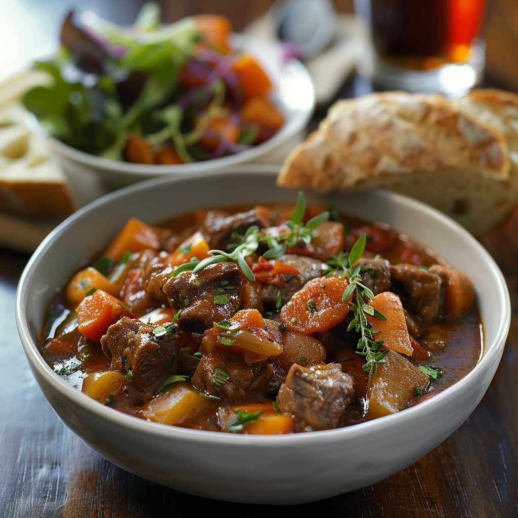 Hearty Beef and Vegetable Stew with Herbs