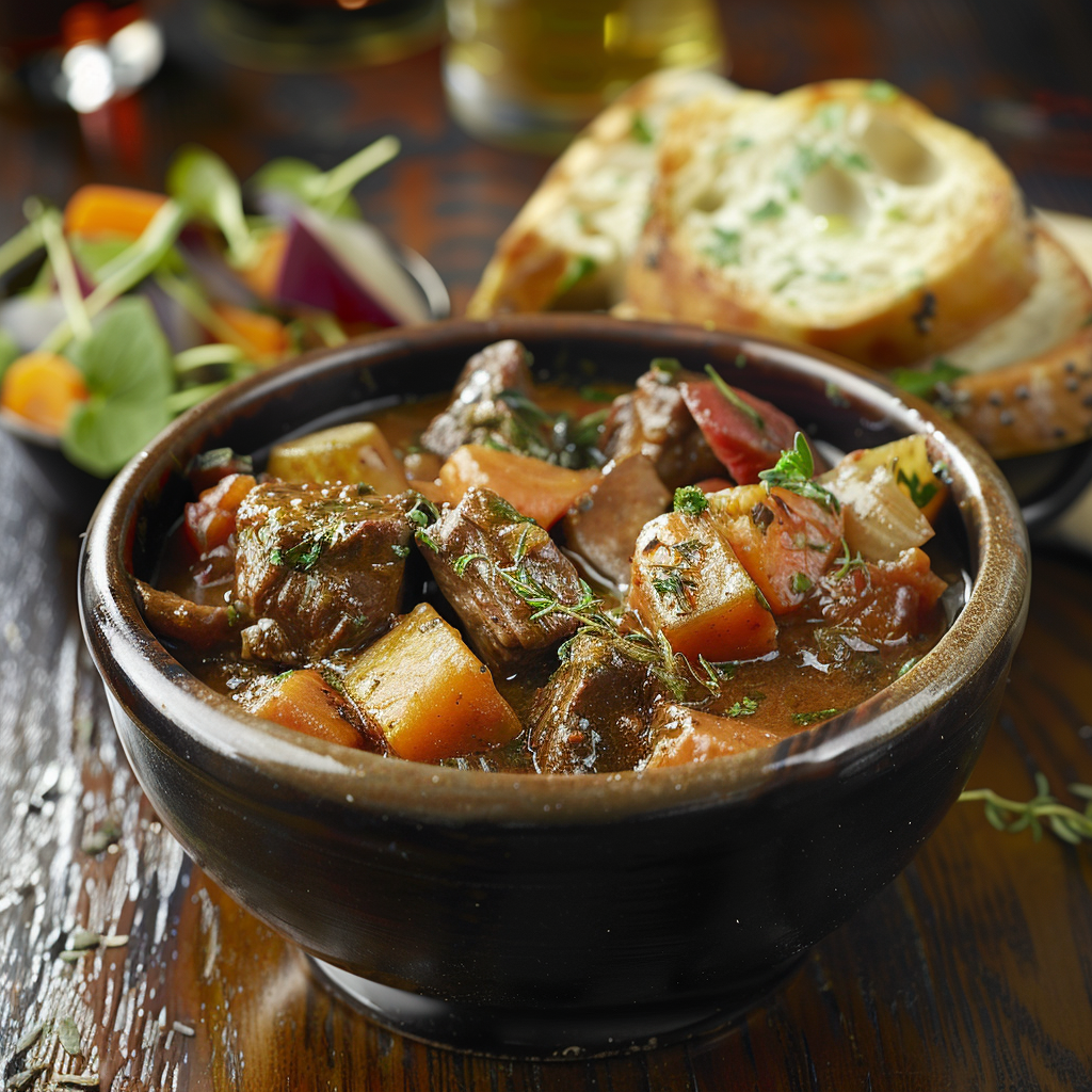 Hearty Beef and Vegetable Stew with Herbs