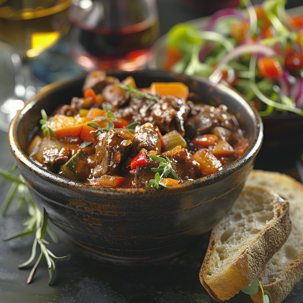 Hearty Beef and Vegetable Stew with Herbs