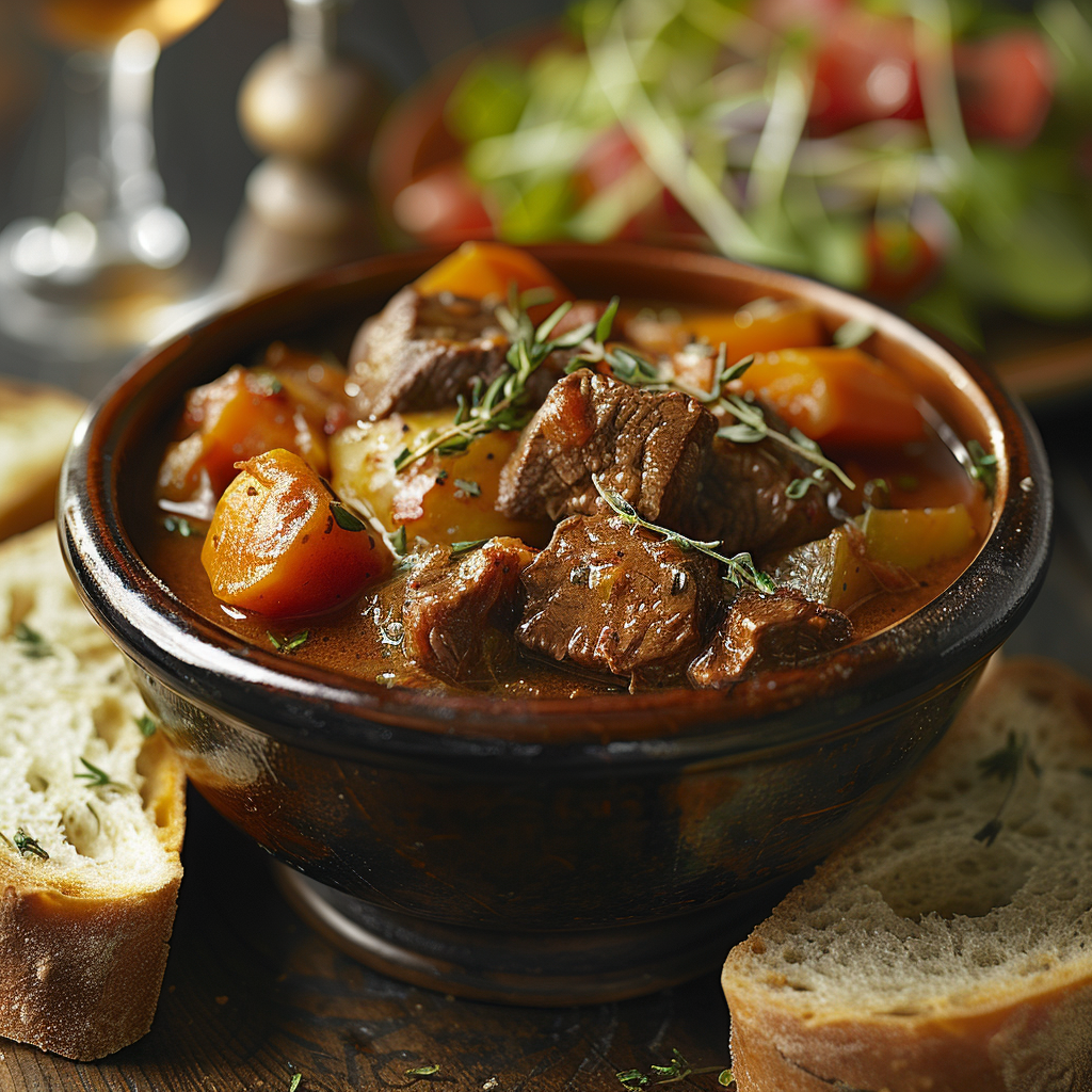 Hearty Beef and Vegetable Stew with Herbs