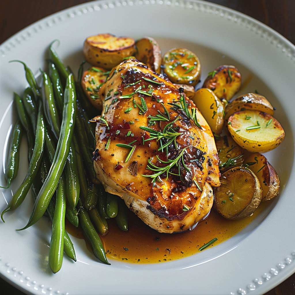 Herb Roasted Chicken Breast with Garlic Jus