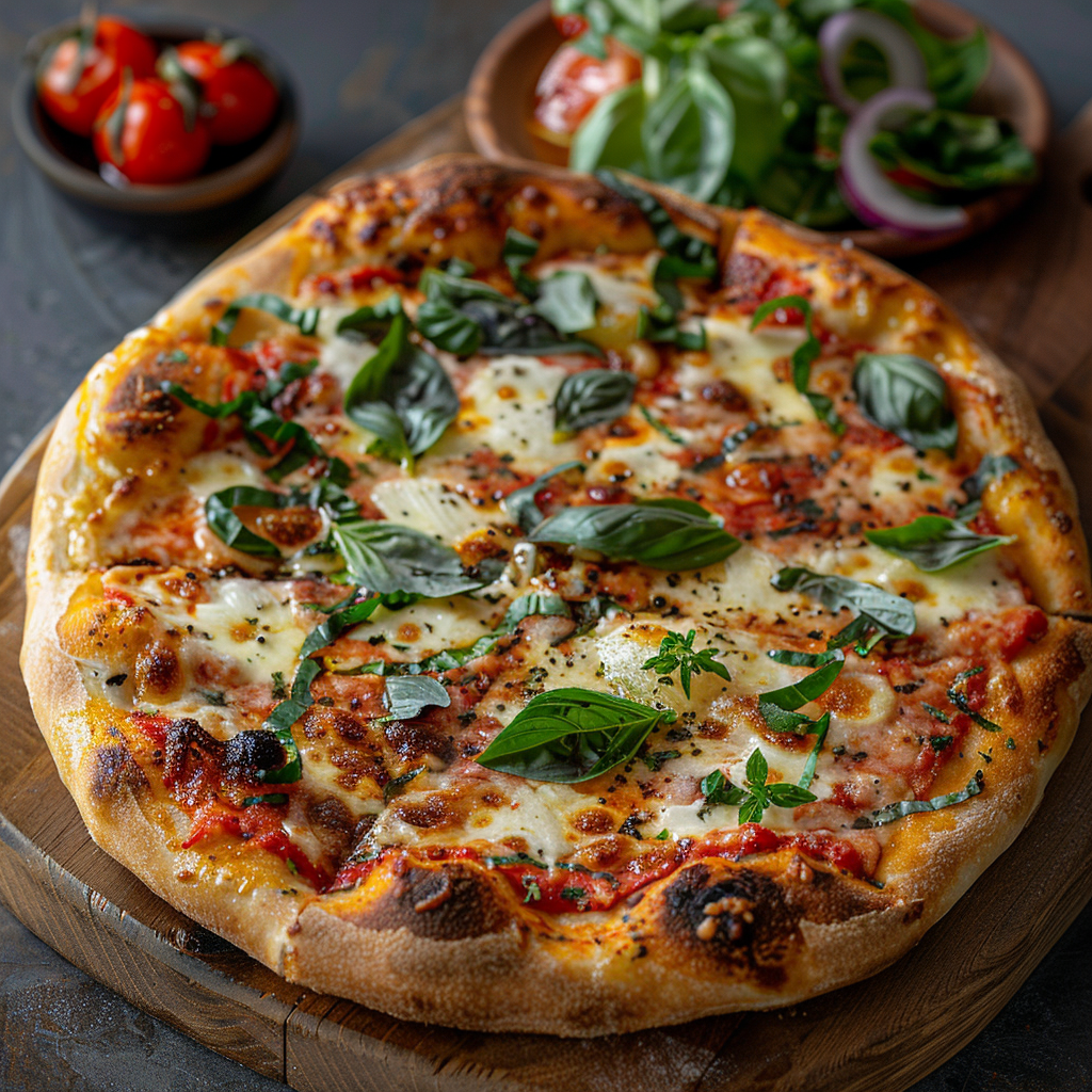 Italian Margherita Pizza with Fresh Basil