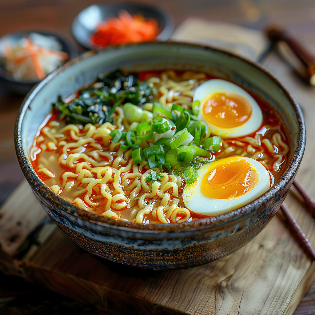 Japanese Ramen Noodle Soup with Egg