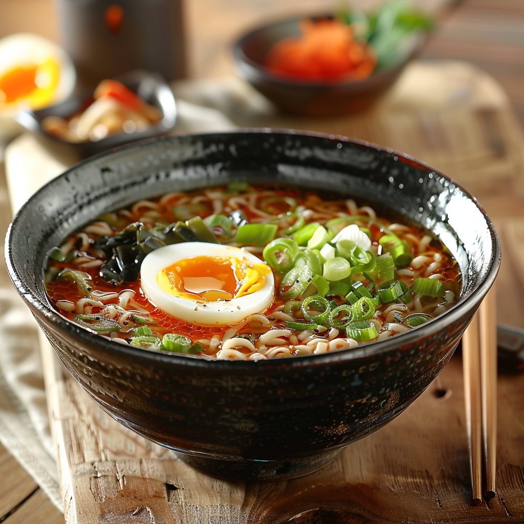 Japanese Ramen Noodle Soup with Egg