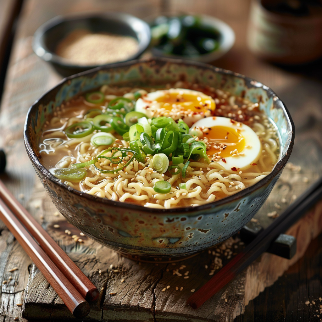 Japanese Ramen Noodle Soup with Egg