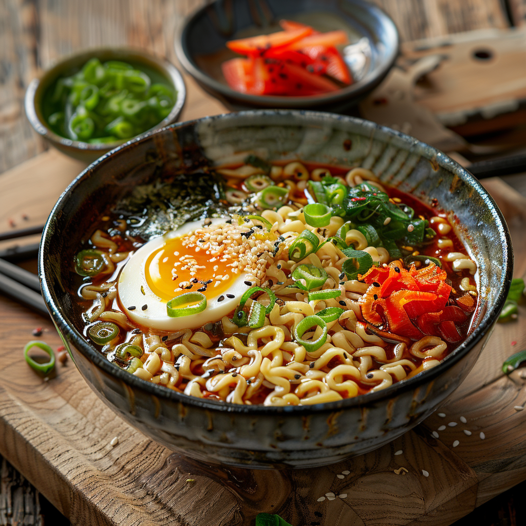 Japanese Ramen Noodle Soup with Egg