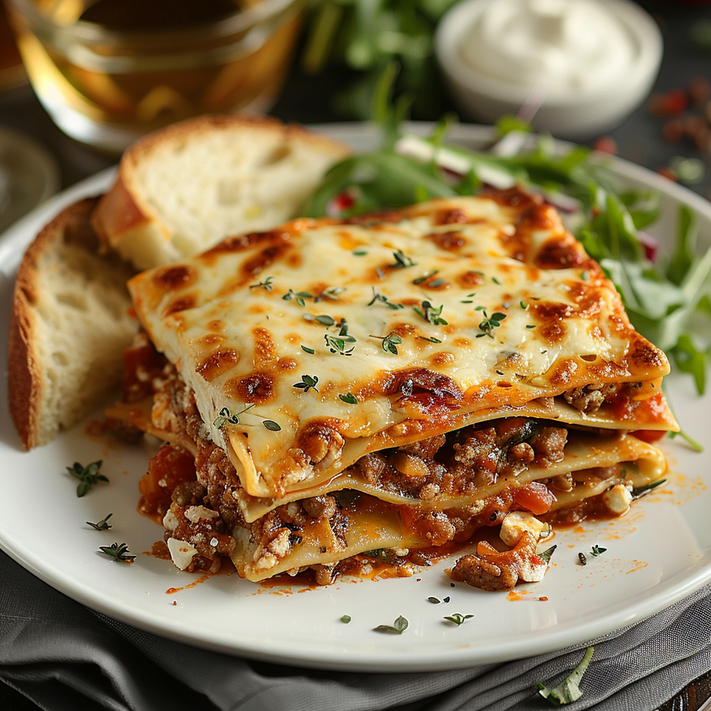 Lasagna with Ricotta and Mozzarella