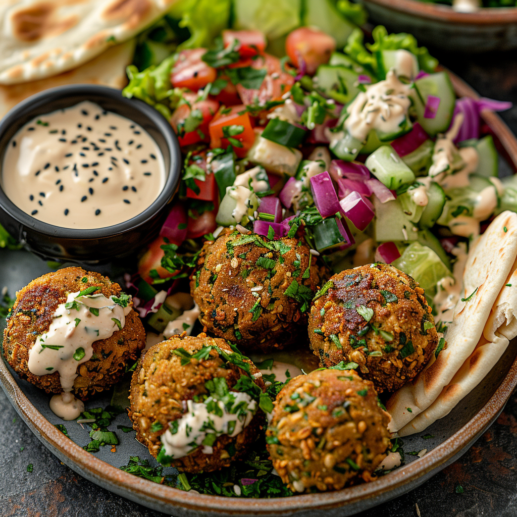 Lebanese Falafel with Tahini Sauce