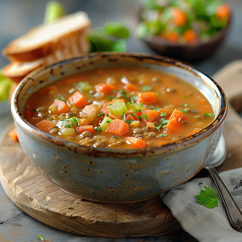 Lentil Soup with Carrots and Celery