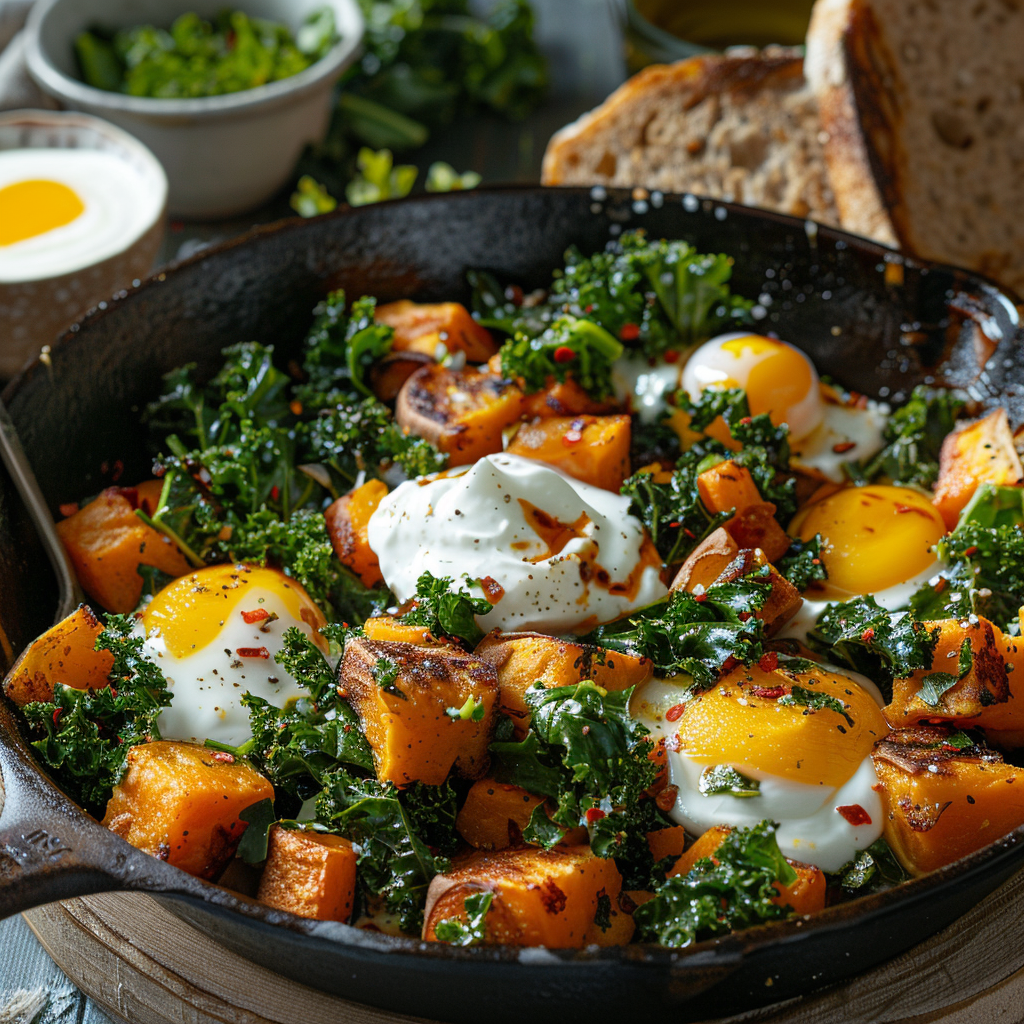 Low Histamine Sweet Potato and Kale Hash