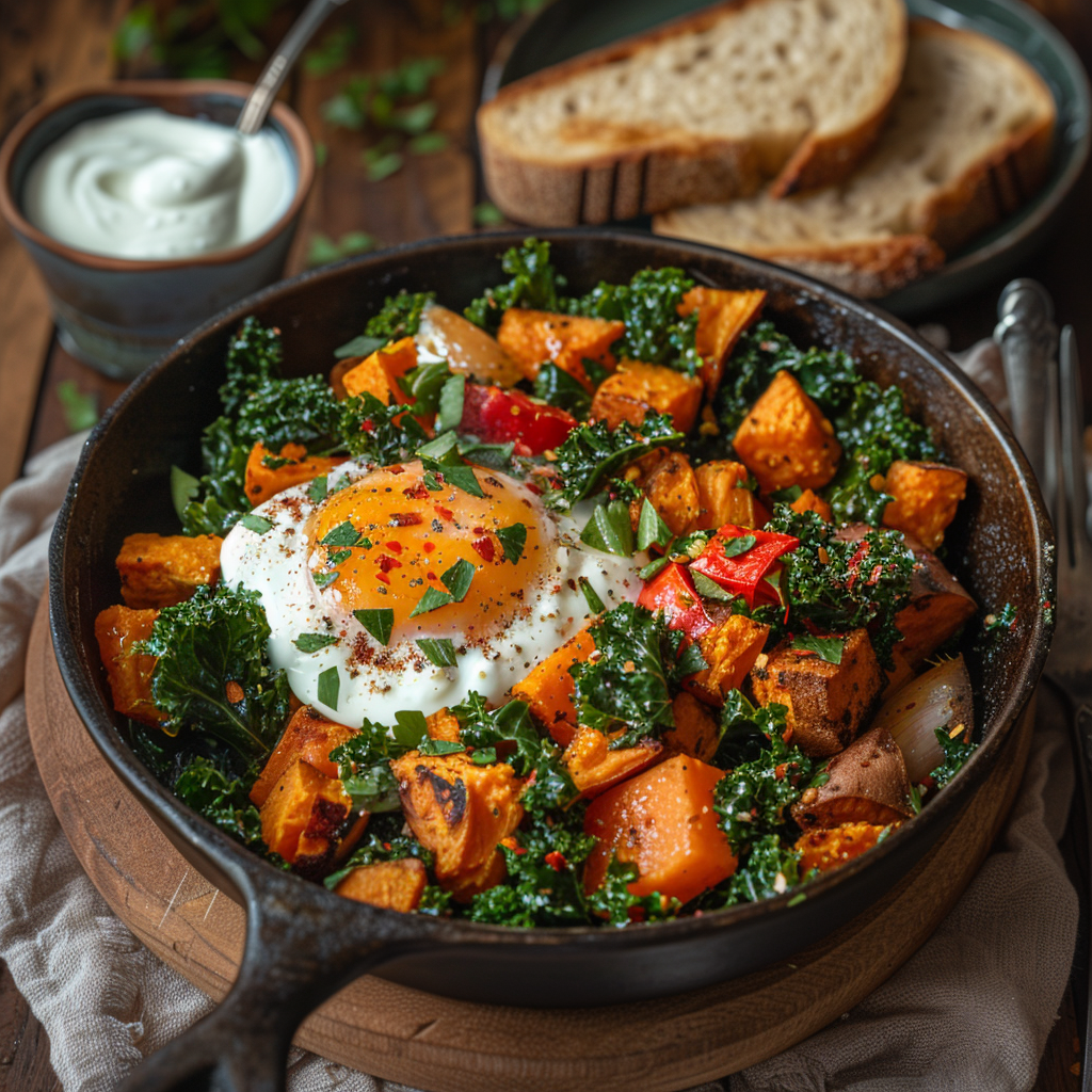 Low Histamine Sweet Potato and Kale Hash