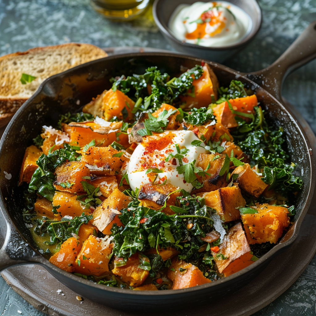 Low Histamine Sweet Potato and Kale Hash