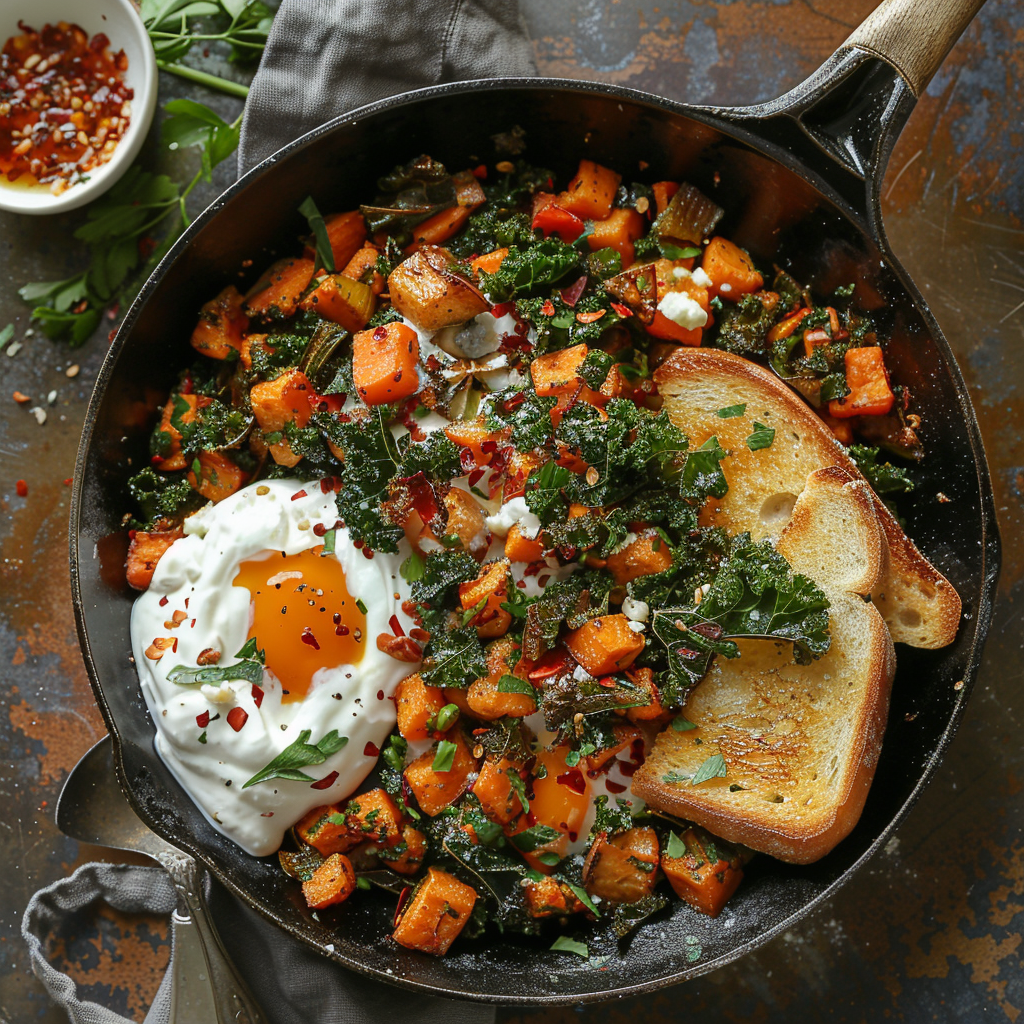 Low Histamine Sweet Potato and Kale Hash