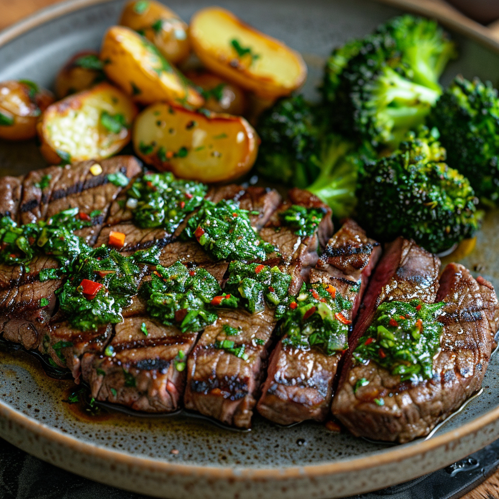 Marinated Flank Steak with Chimichurri Sauce